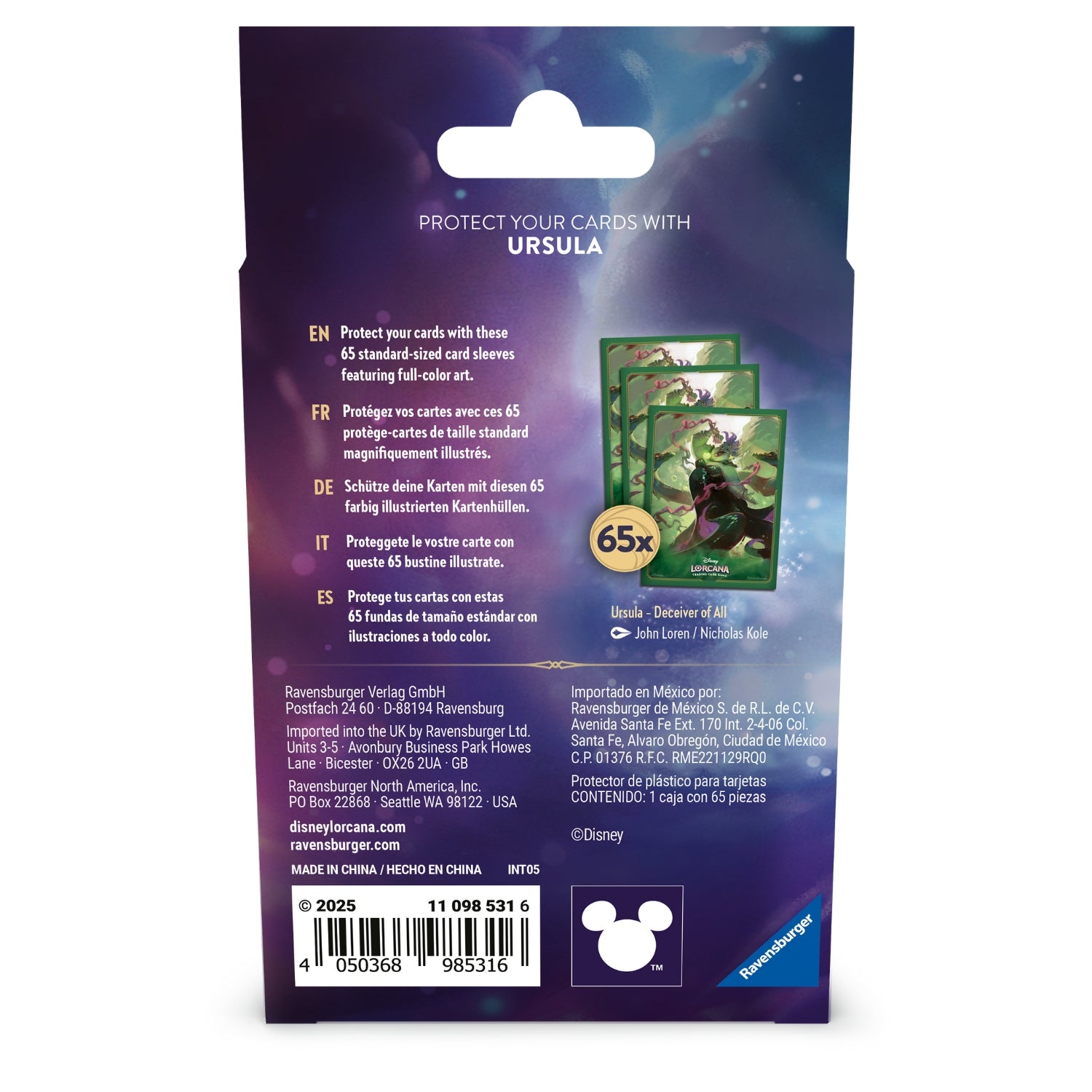 Disney Lorcana S7 Archazia's Island Sleeves:  Ursula – Deceiver of All