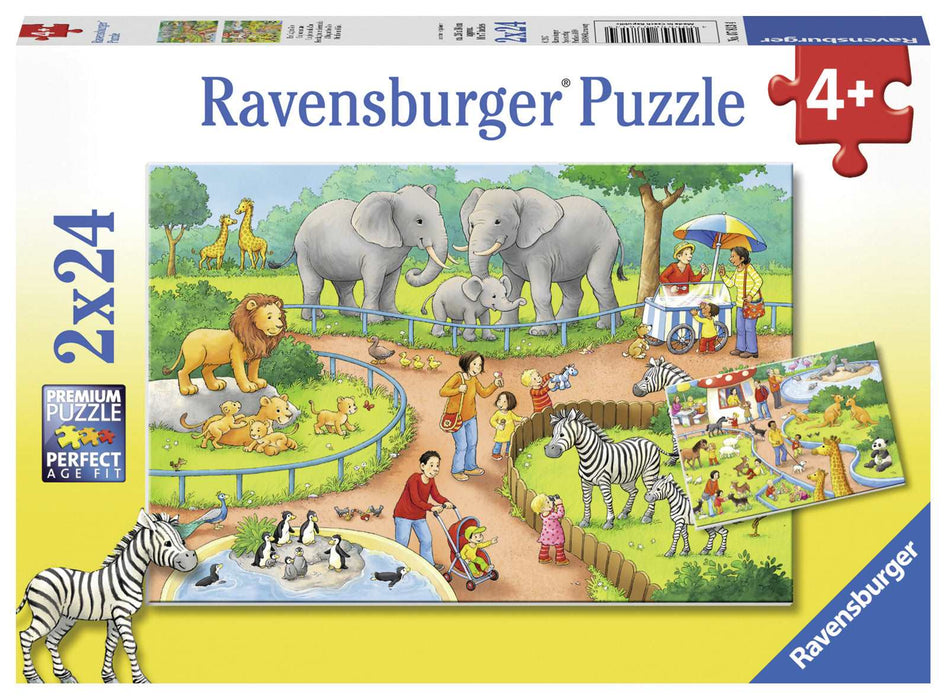 Ravensburger - A Day at the Zoo Puzzle 2x24 pieces - Ravensburger Australia & New Zealand