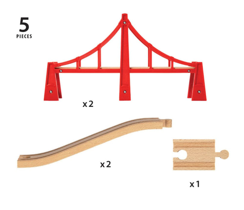 BRIO - Double Suspension Bridge 5 pieces - Ravensburger Australia & New Zealand