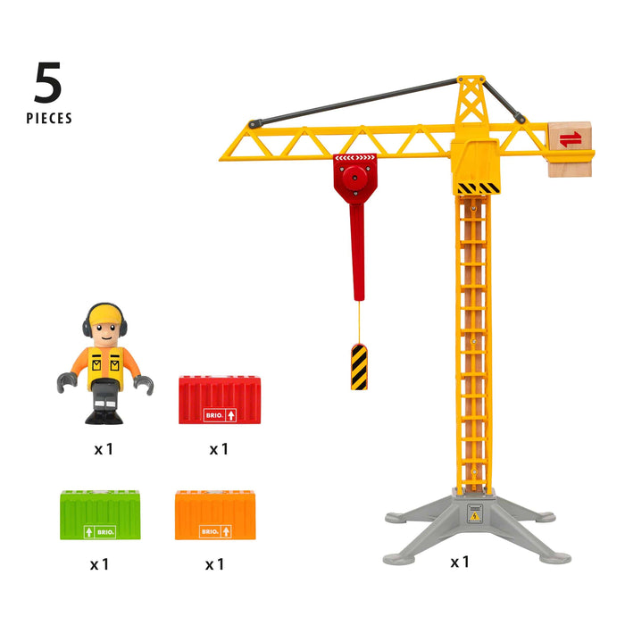 BRIO - Construction Crane w Lights 5 pieces - Ravensburger Australia & New Zealand