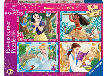 Ravensburger - Disney Princess Bumper Pack Puzzle 4x100 Pieces