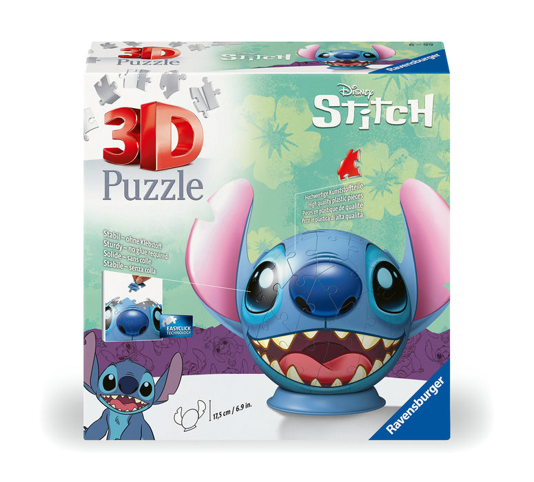 Rburg - 3D Puzzleball Stitch With Ears 72p - Ravensburger Australia & New Zealand