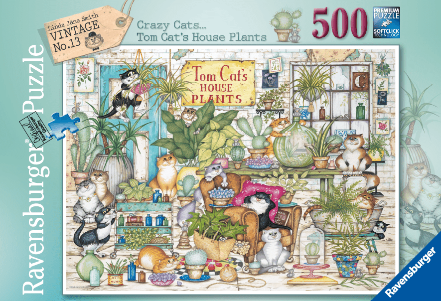 Ravensburger - Crazy Cats… Tom Cat’s House Plants 500 pieces - Ravensburger Australia & New Zealand